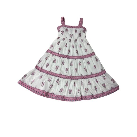 J.CREW Dresses & Skirts - J Crew  Cottage Core Size 6P Tiered Midi Dress White Pink Floral